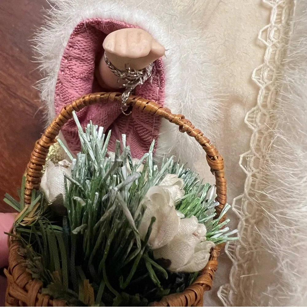 Yankee Candle vintage angel tree topper cream pink gold